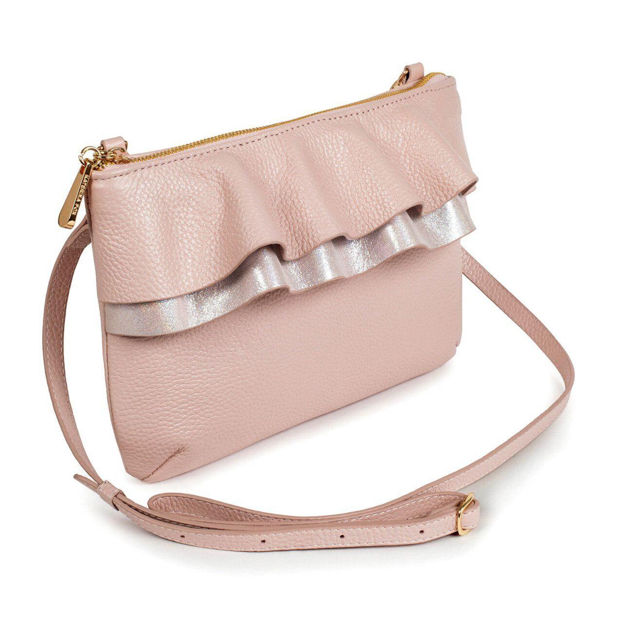 Leather Cross body Bag, Beige Leather Shoulder Bag, Women's Leather Crossbody Bag, Leather bag KF-2901 - Image 2
