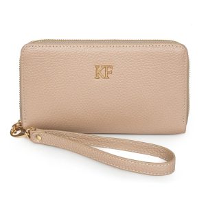 Leather Wallet Woman, Beige Leather Womens Wallet, Woman leather wallet, Zipper woman wallet, Clutch wallet, Wallet for her KF-2716