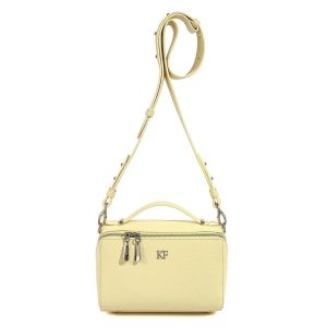 Leather Cross body Bag, Yellow Leather Shoulder Bag, Women's Leather Crossbody Bag, Leather bag KF-3041