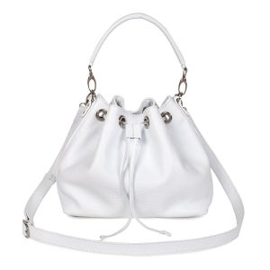 Leather Crossbody Bag, White Leather Shoulder Bag, Women's Leather Cross body Bag, Leather bag KF-2738