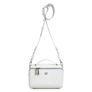 Leather Cross body Bag, White Leather Shoulder Bag, Women's Leather Crossbody Bag, Leather bag KF-3075