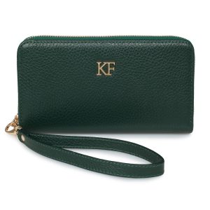 Leather Wallet Woman, Green Leather Womens Wallet, Woman leather wallet, Zipper woman wallet, Clutch wallet, Wallet for her KF-1279