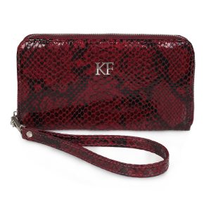 Leather Wallet Woman, Red Leather Womens Wallet, Woman leather wallet, Zipper woman wallet, Clutch wallet, Wallet for her KF-2048