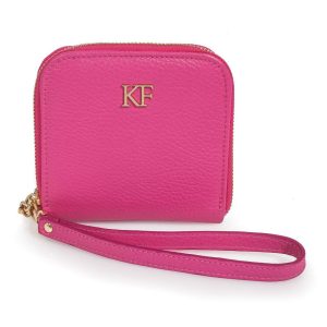 Leather Wallet Woman, Fuchsia Leather Womens Wallet, Woman leather wallet, Zipper woman wallet, Clutch wallet, Wallet for her KF-2467