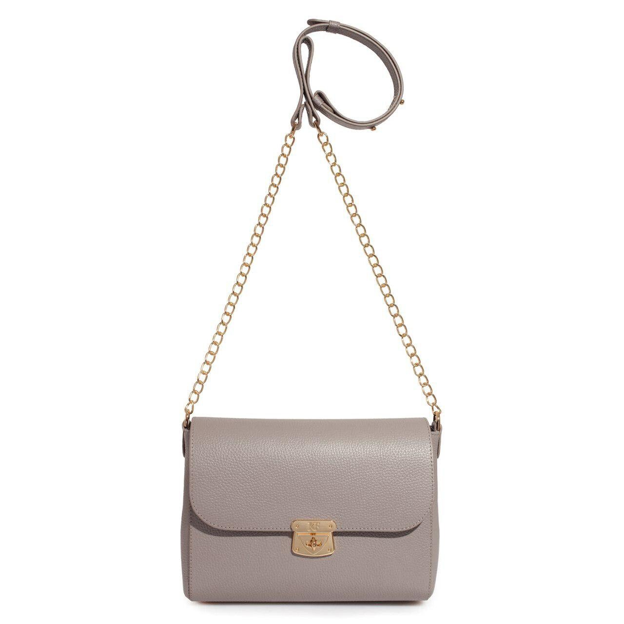 Leather Cross body Bag, Grey Beige Leather Shoulder Bag, Women's Leather Crossbody Bag, Leather bag KF-3190 - Image 3