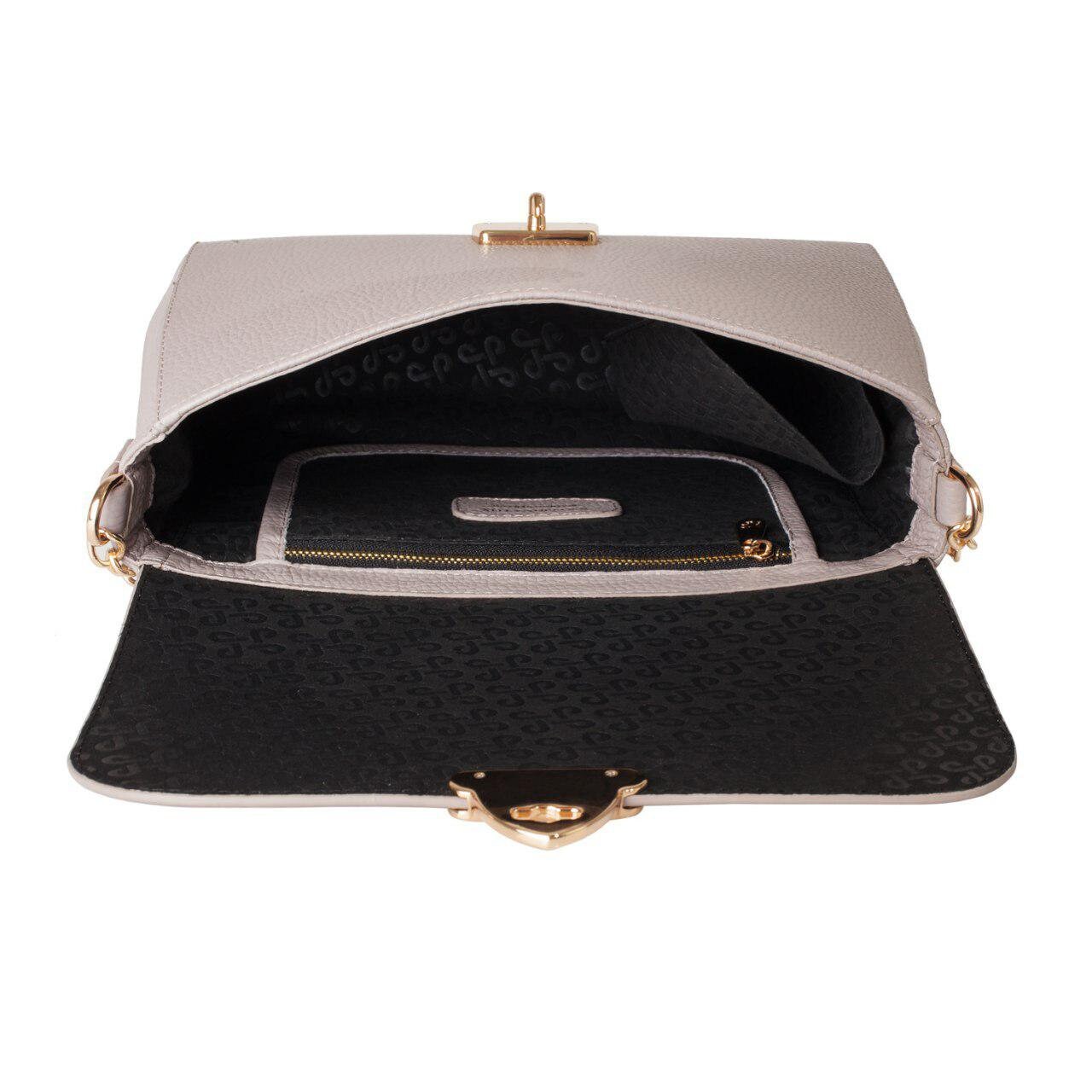 Leather Cross body Bag, Grey Beige Leather Shoulder Bag, Women's Leather Crossbody Bag, Leather bag KF-3190 - Image 5