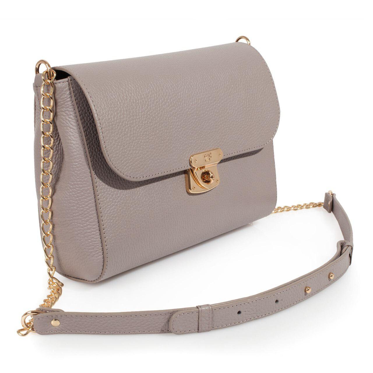 Leather Cross body Bag, Grey Beige Leather Shoulder Bag, Women's Leather Crossbody Bag, Leather bag KF-3190 - Image 2