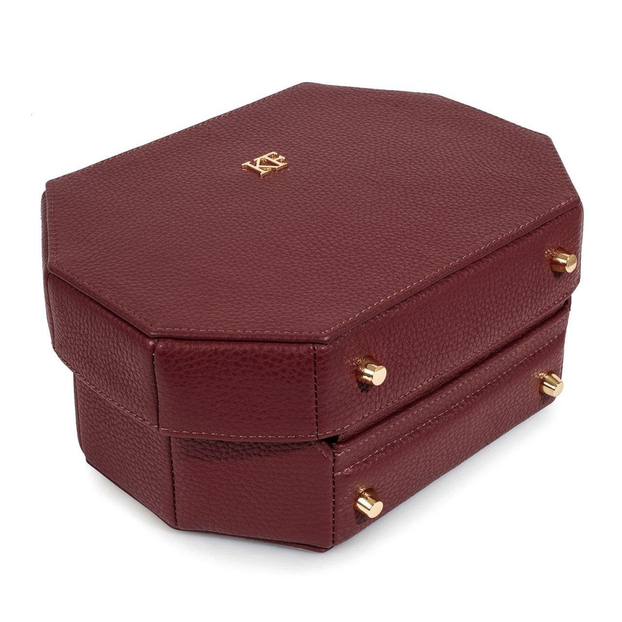 Leather Boxbag, Marsala Leather Box Bag, Women's Leather Boxbag, Leather bag KF-3245 - Image 6