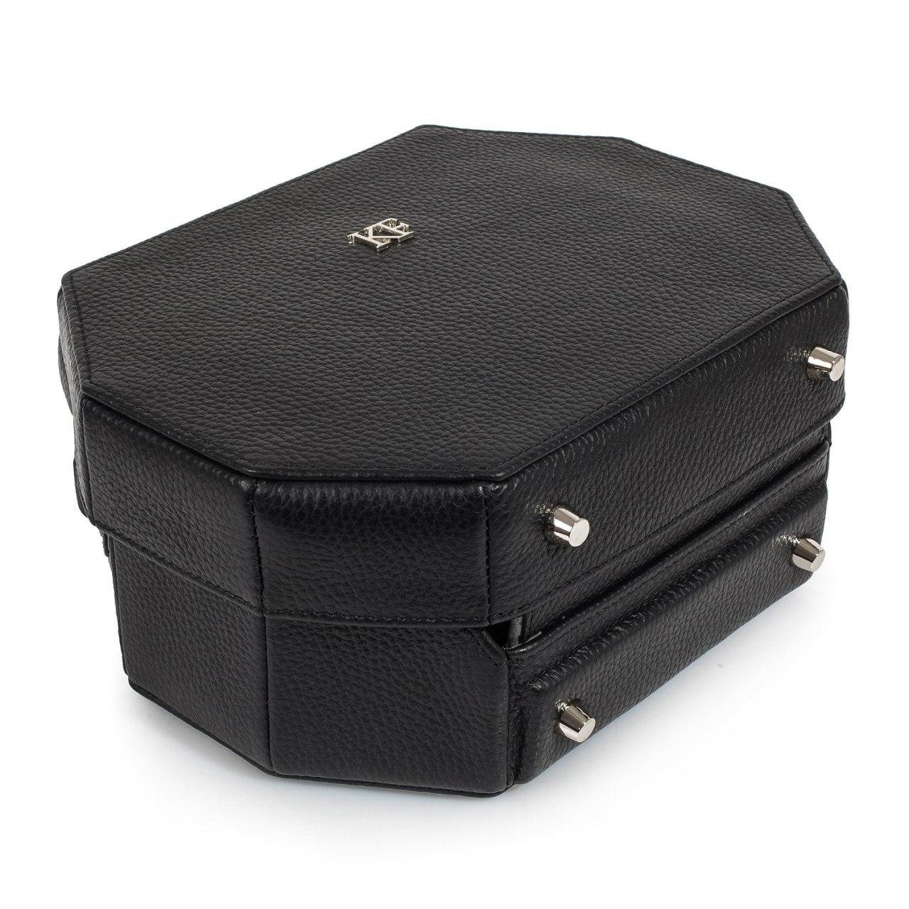 Leather Boxbag, Black Leather Box Bag, Women's Leather Boxbag, Leather bag KF-3243 - Image 5