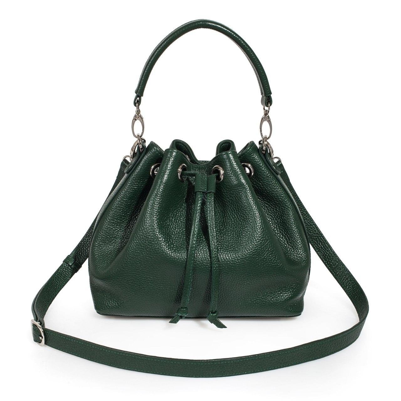 Leather Cross body Bag, Dark Green Leather Shoulder Bag, Women's Leather Crossbody Bag, Leather bag KF-3223