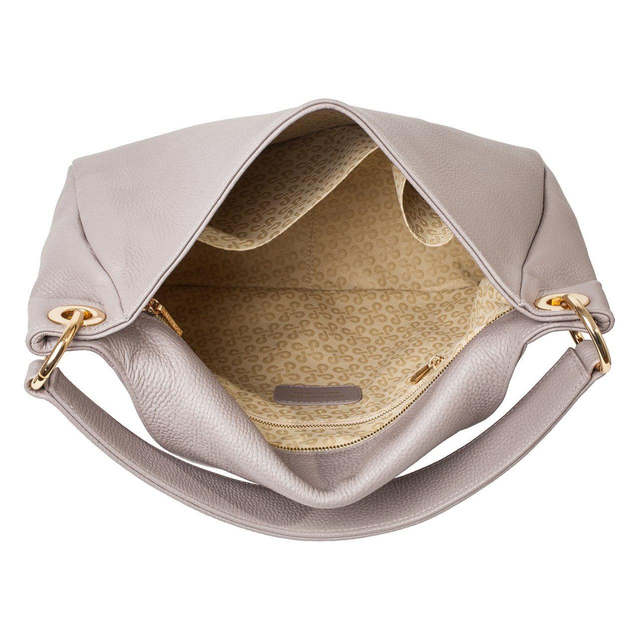 Leather Hobo Bag, Gray Beige Leather Hobo Bag, Women's Leather Hobo Purse KF-3003 - Image 4