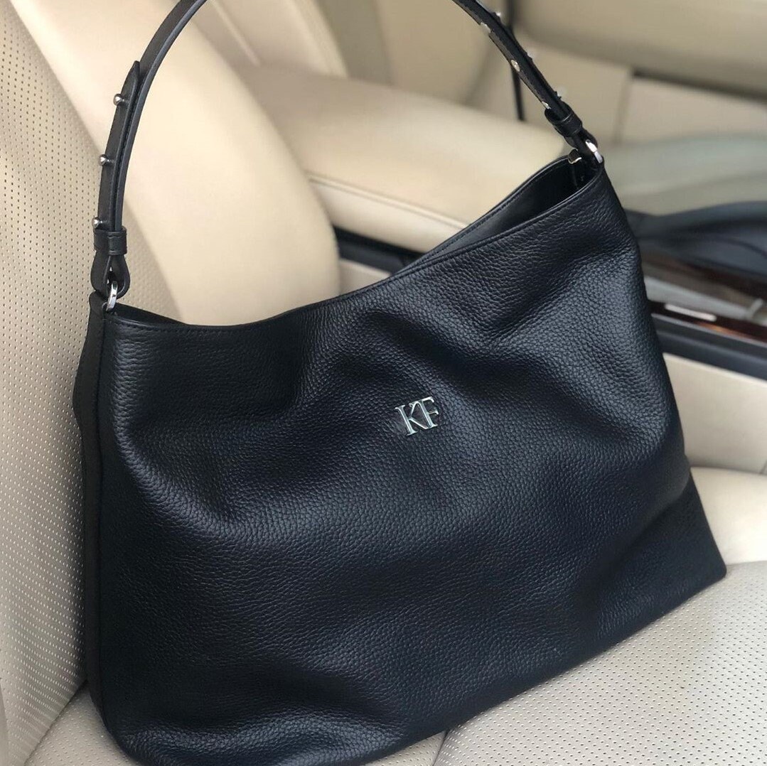 Leather Hobo Bag, Black Leather Hobo Bag, Women's Leather Hobo Purse KF-3291 - Image 6