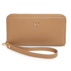 Leather Wallet Woman, Beige Leather Womens Wallet, Woman leather wallet, Zipper woman wallet, Clutch wallet, Wallet for her KF-3269