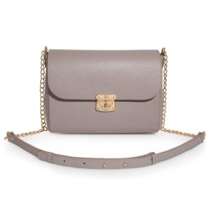 Leather Cross body Bag, Grey Beige Leather Shoulder Bag, Women's Leather Crossbody Bag, Leather bag KF-3190