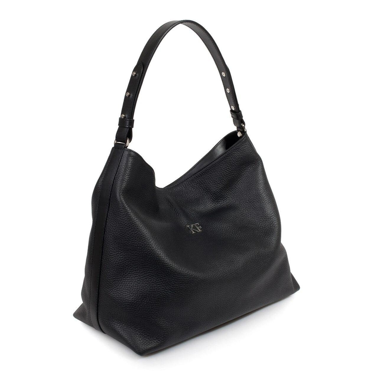 Leather Hobo Bag, Black Leather Hobo Bag, Women's Leather Hobo Purse KF-3291 - Image 2