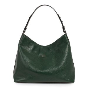 Leather Hobo Bag, Dark green Leather Hobo Bag, Women's Leather Hobo Purse KF-3292