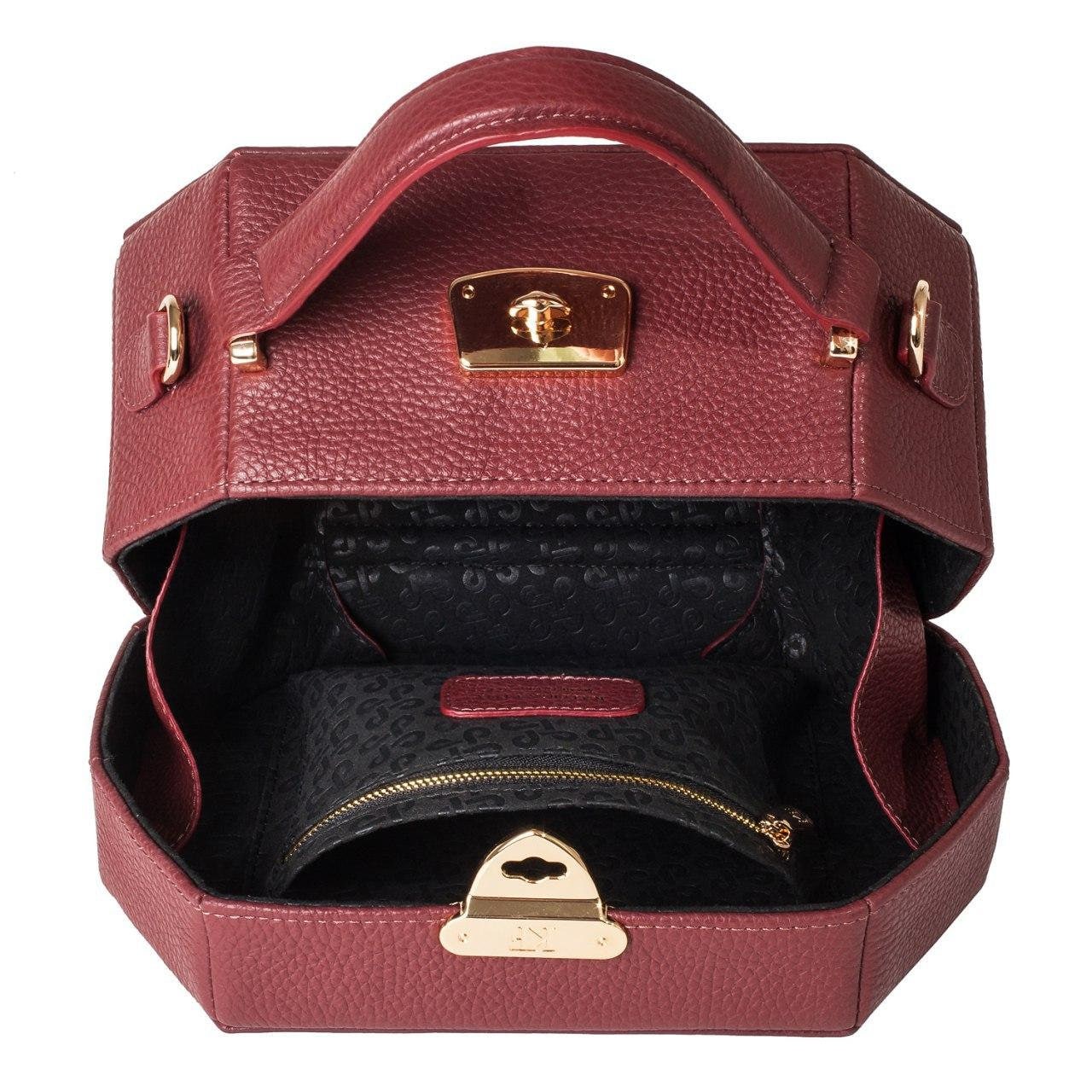 Leather Boxbag, Marsala Leather Box Bag, Women's Leather Boxbag, Leather bag KF-3245 - Image 4