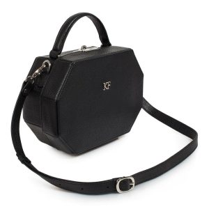Leather Boxbag, Black Leather Box Bag, Women's Leather Boxbag, Leather bag KF-3243