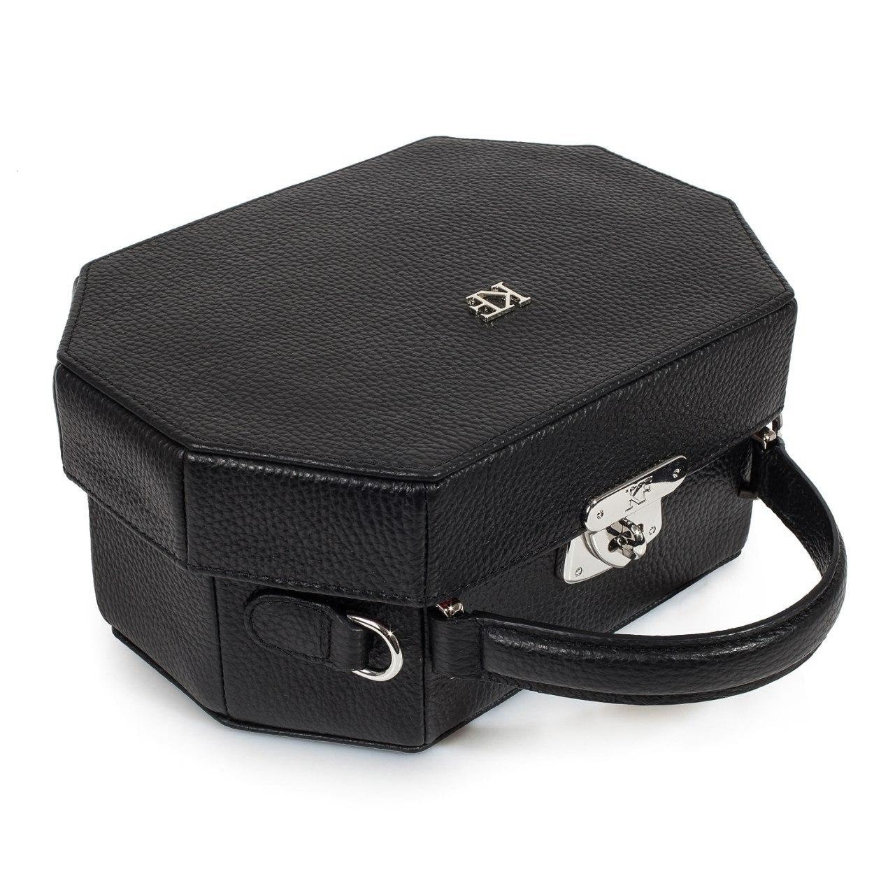 Leather Boxbag, Black Leather Box Bag, Women's Leather Boxbag, Leather bag KF-3243 - Image 6