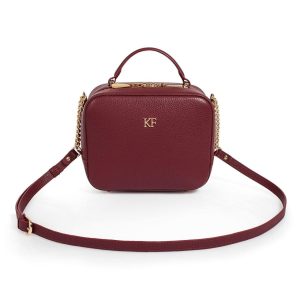 Leather Cross body Bag, Marsala Leather Shoulder Bag, Women's Leather Crossbody Bag, Leather bag KF-1219