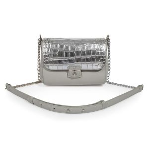 Leather Cross body Bag, Grey Leather Shoulder Bag, Women's Leather Crossbody Bag, Leather bag KF-3348