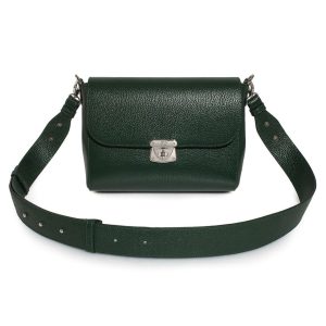 Leather Crossbody Bag, Dark green Leather Shoulder Bag, Women's Leather Cross body Bag, Leather bag KF-3377