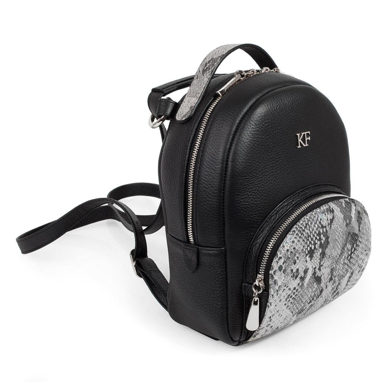 Leather Backpack, Leather Backpack Women, Black Leather Backpack KF-3295 - Image 2