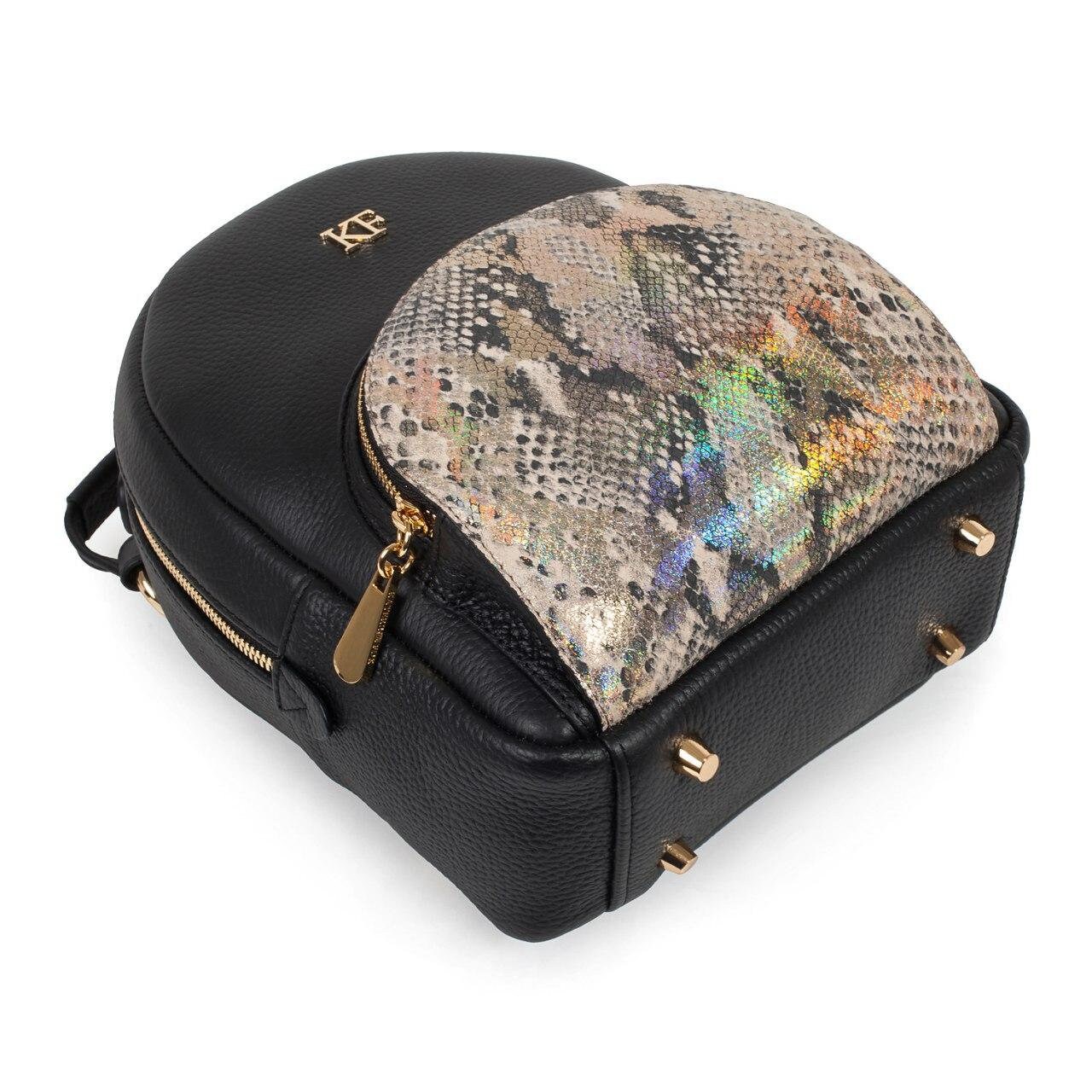 Leather Backpack, Leather Backpack Women, Black Leather Backpack KF-3272 - Image 5