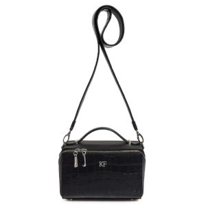 Leather Cross body Bag, Black Leather Shoulder Bag, Women's Leather Crossbody Bag, Leather bag KF-3289