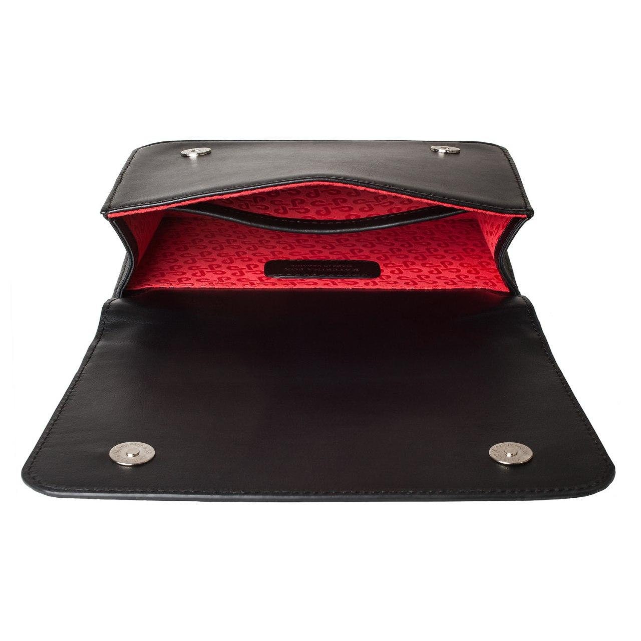 Leather Bag on a chain, Black Leather crocodile print Bag, Women's Leather Bag KF-3381 - Image 6