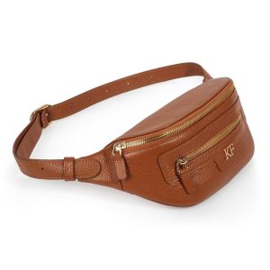 Leather women's Banana bag, Ginger Leather Banana bag, Women's Bananka bag, Leather belt Bananka bag KF-3445