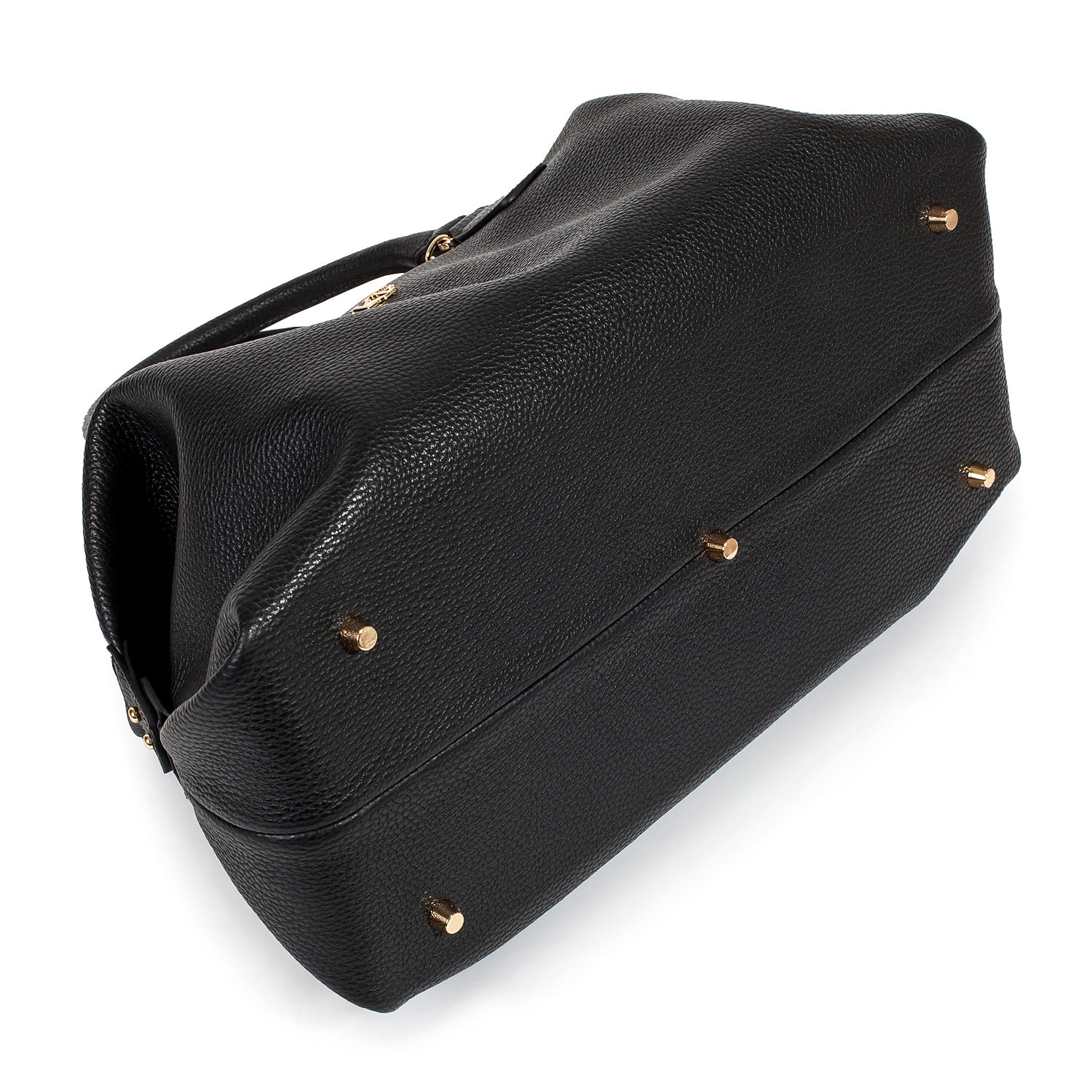 Leather Top Handle Bag, Black Leather Handbag Top Handle, Women's Leather Bag KF-852 - Image 6