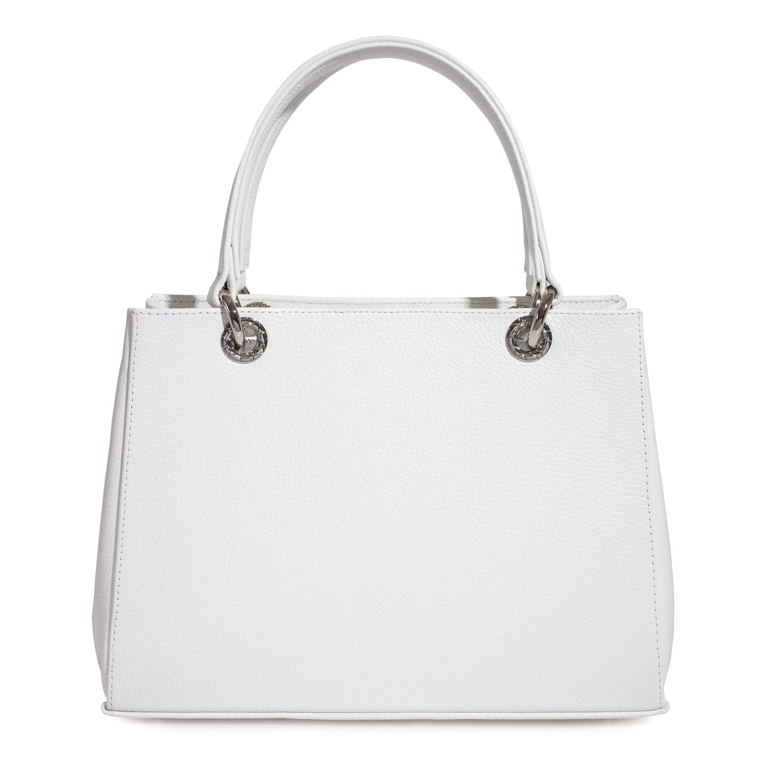 Leather Top Handle Bag, White Leather Handbag Top Handle, Women's Leather Bag KF-3553 - Image 3