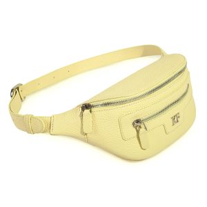 Leather women's Banana bag, Yellow Leather Banana bag, Women's Bananka bag, Leather belt Bananka bag KF-3501