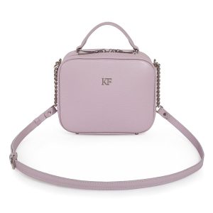 Leather Cross body Bag, Light purple Leather Shoulder Bag, Women's Leather Crossbody Bag, Leather bag KF-3485