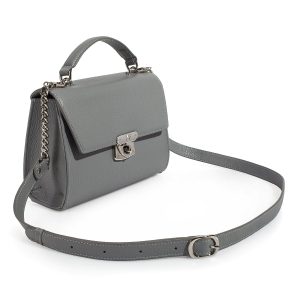 Leather Cross body Bag, Gray Leather Shoulder Bag, Women's Leather Crossbody Bag, Leather bag KF-3527