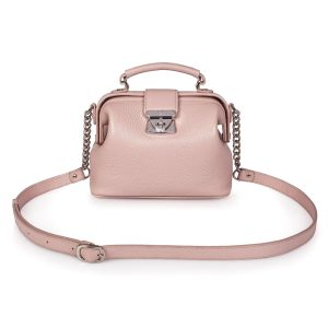 Leather doctor bag for women, Beige (powder) Leather Shoulder Bag, Women's Leather doctor bag, Leather bag KF-2819