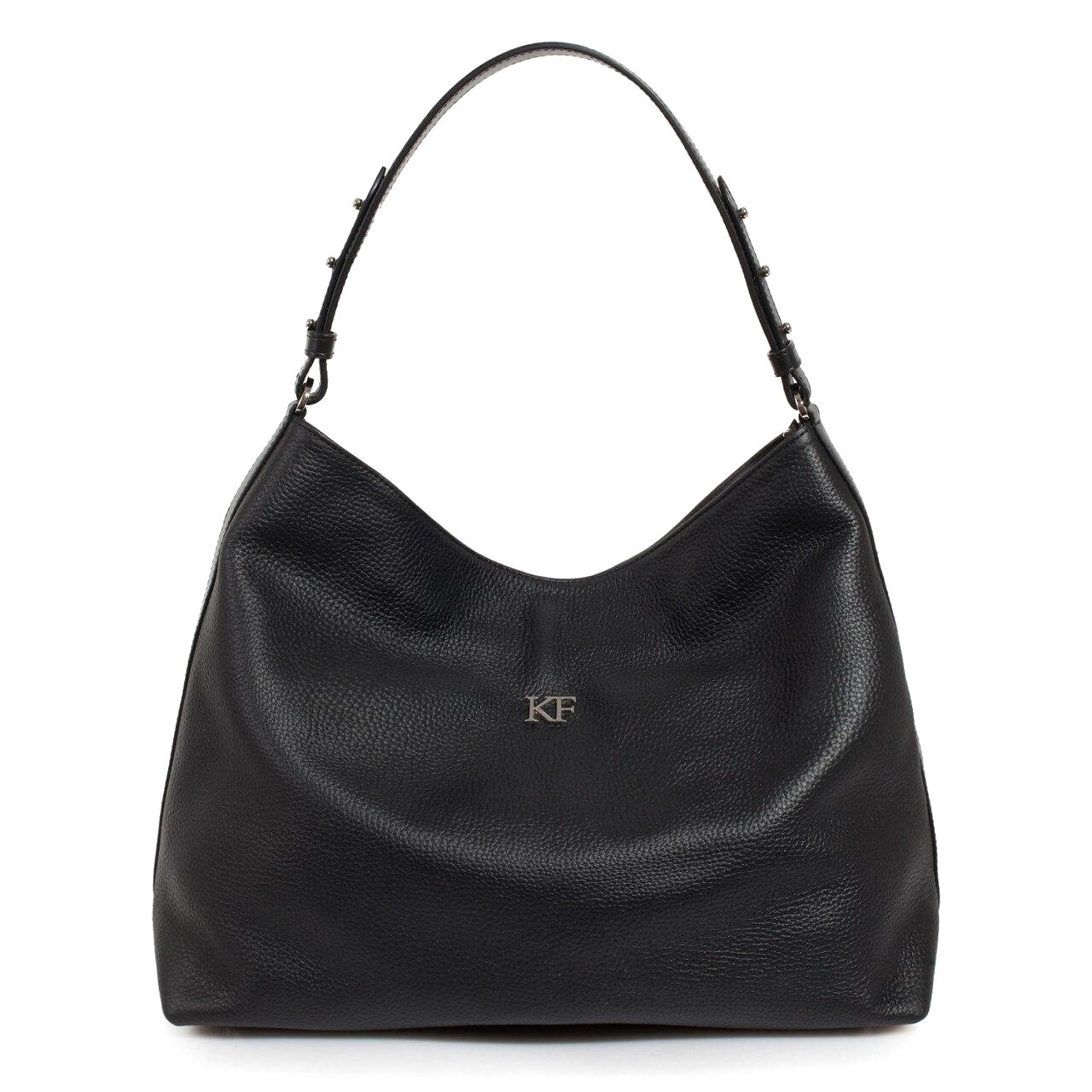 Leather Hobo Bag, Black Leather Hobo Bag, Women's Leather Hobo Purse KF-3291