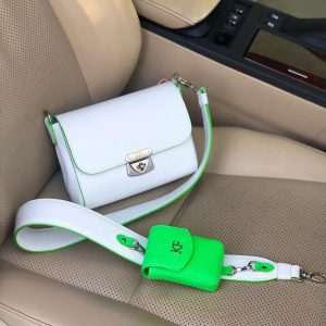 Leather Crossbody Bag, White Leather Shoulder Bag, Women's Leather Cross body Bag, Leather bag KF-3568