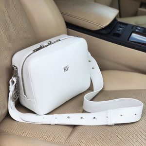 Leather Cross body Bag, White Leather Shoulder Bag, Women's Leather Crossbody Bag, Leather bag KF-3607