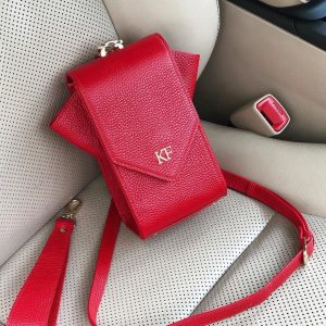 Leather Cross body Bag, Red Leather Shoulder Bag, Women's Leather Crossbody Bag, Leather bag KF-3638