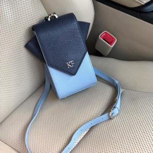 Leather Cross body Bag, Blue Leather Shoulder Bag, Women's Leather Crossbody Bag, Leather bag KF-3667
