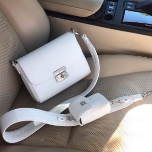 Leather Crossbody Bag, White Leather Shoulder Bag, Women's Leather Cross body Bag, Leather bag KF-3689