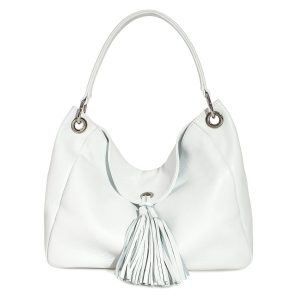 Leather Hobo Bag, White Leather Hobo Bag, Women's Leather Hobo Purse KF-3681