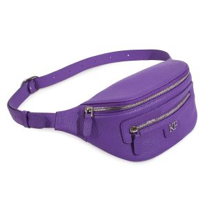 Leather women's Banana bag, Ultraviolet Leather Banana bag, Women's Bananka bag, Leather belt Bananka bag KF-3699