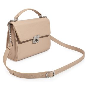 Leather Cross body Bag, Beige Leather Shoulder Bag, Women's Leather Crossbody Bag, Leather bag KF-3691