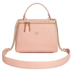 Leather Top Handle Bag, Beige pearl Leather Handbag Top Handle, Women's Leather Bag KF-3656