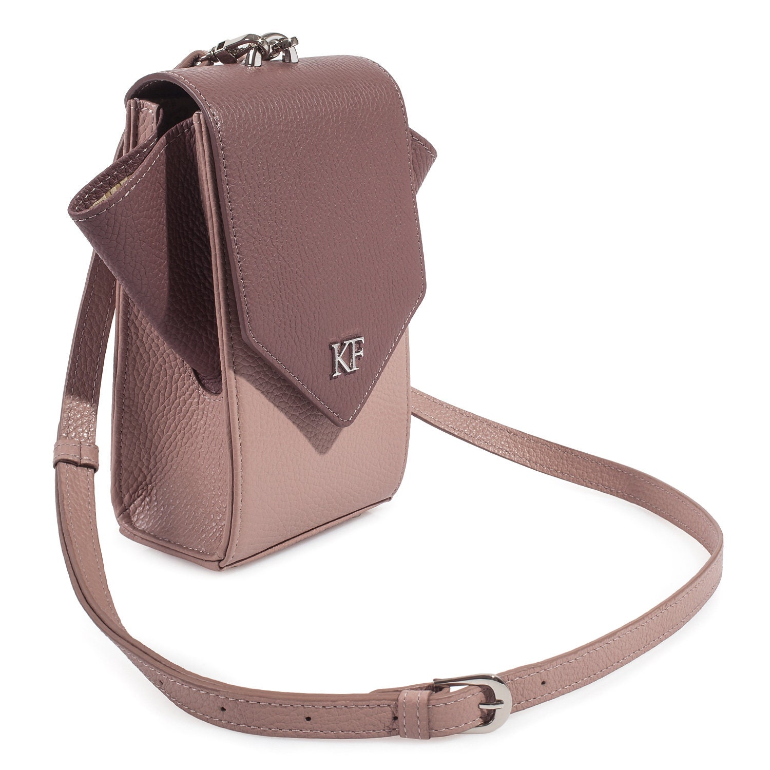 Leather Cross body Bag, Tourmaline Leather Shoulder Bag, Women's Leather Crossbody Bag, Leather bag KF-3665 - Image 3