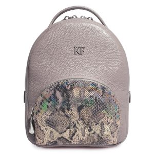 Leather Backpack, Leather Backpack Women, Gray beige Leather Backpack KF-3662