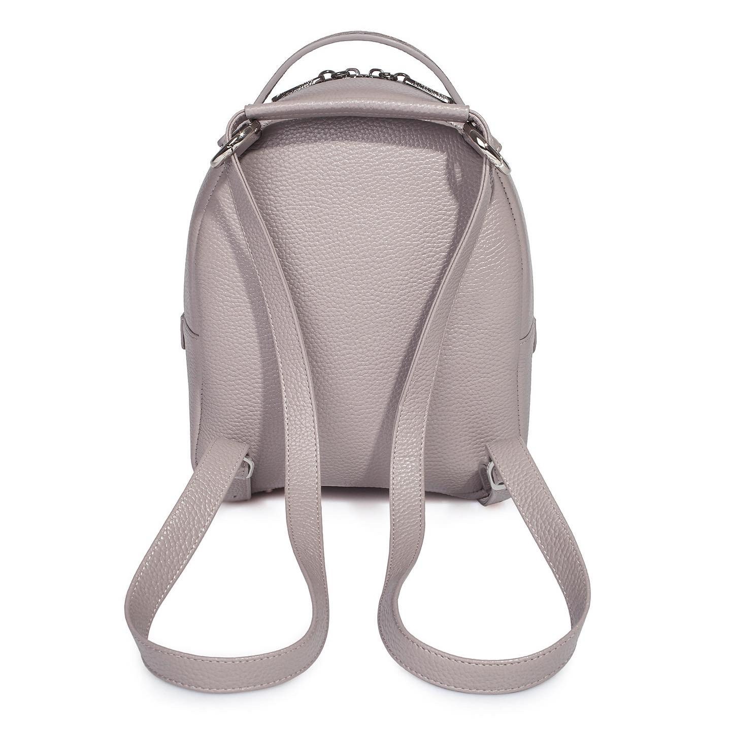 Leather Backpack, Leather Backpack Women, Gray beige Leather Backpack KF-3662 - Image 3